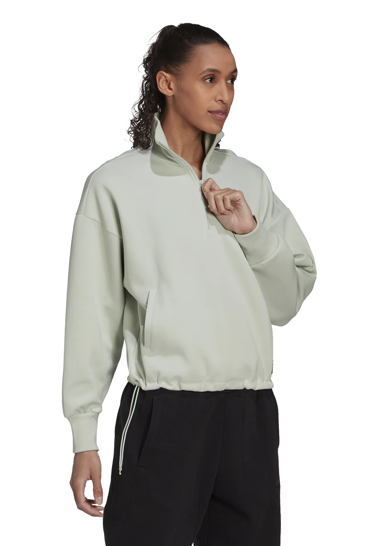W FI BOS QZ - Sweatshirt - linen green