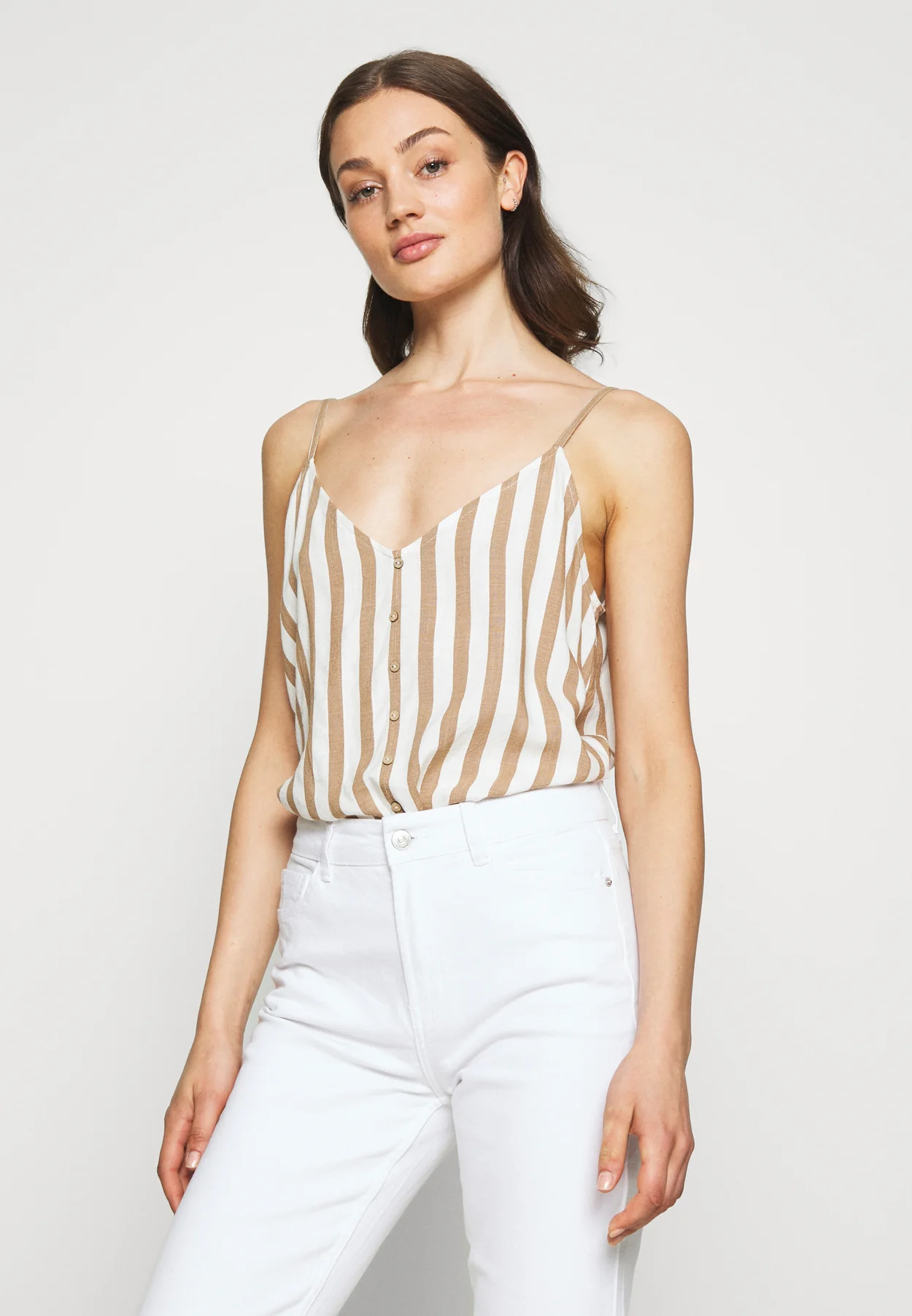 ONLASTRID SINGLET - Top - cloud dancer/beige