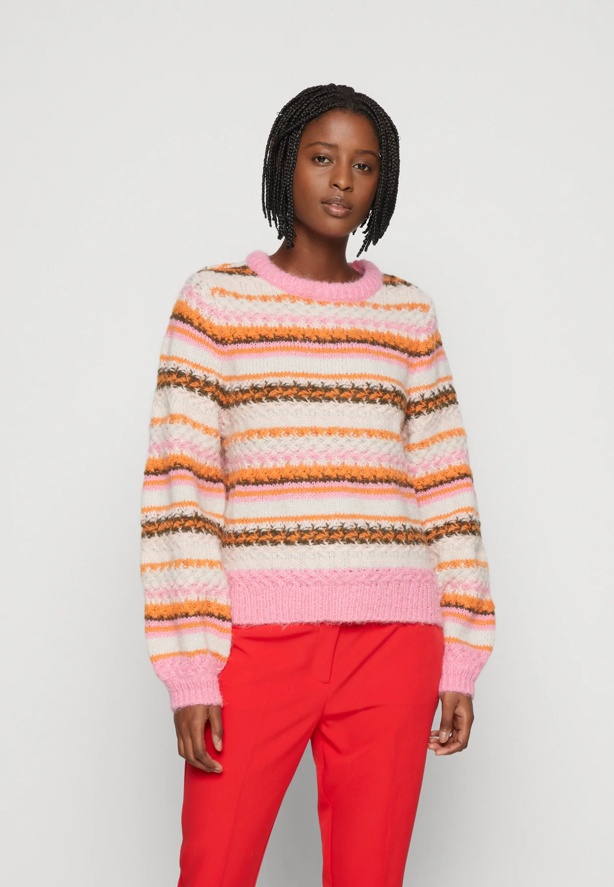 ONLMABEL LIFEL - Strickpullover - morning glory/persimmon orange/rose smoke/pumice stone/olive night