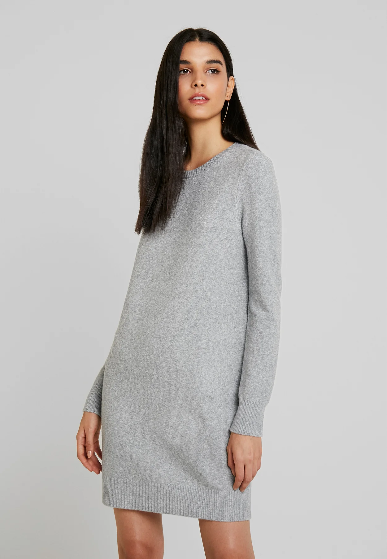 DOFFY LS O-NECK GA NOOS - Jumper dress - light grey melange