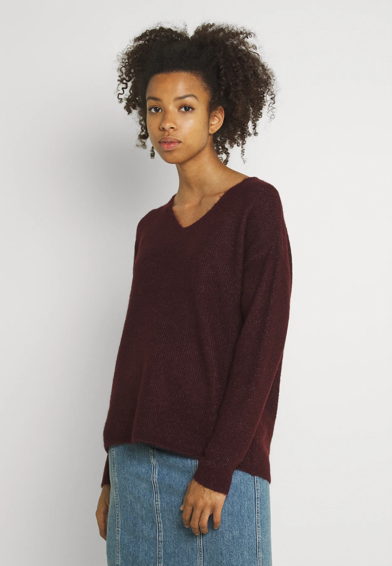 VMCREWLEFILE V-NECK - Jumper - port royale melange
